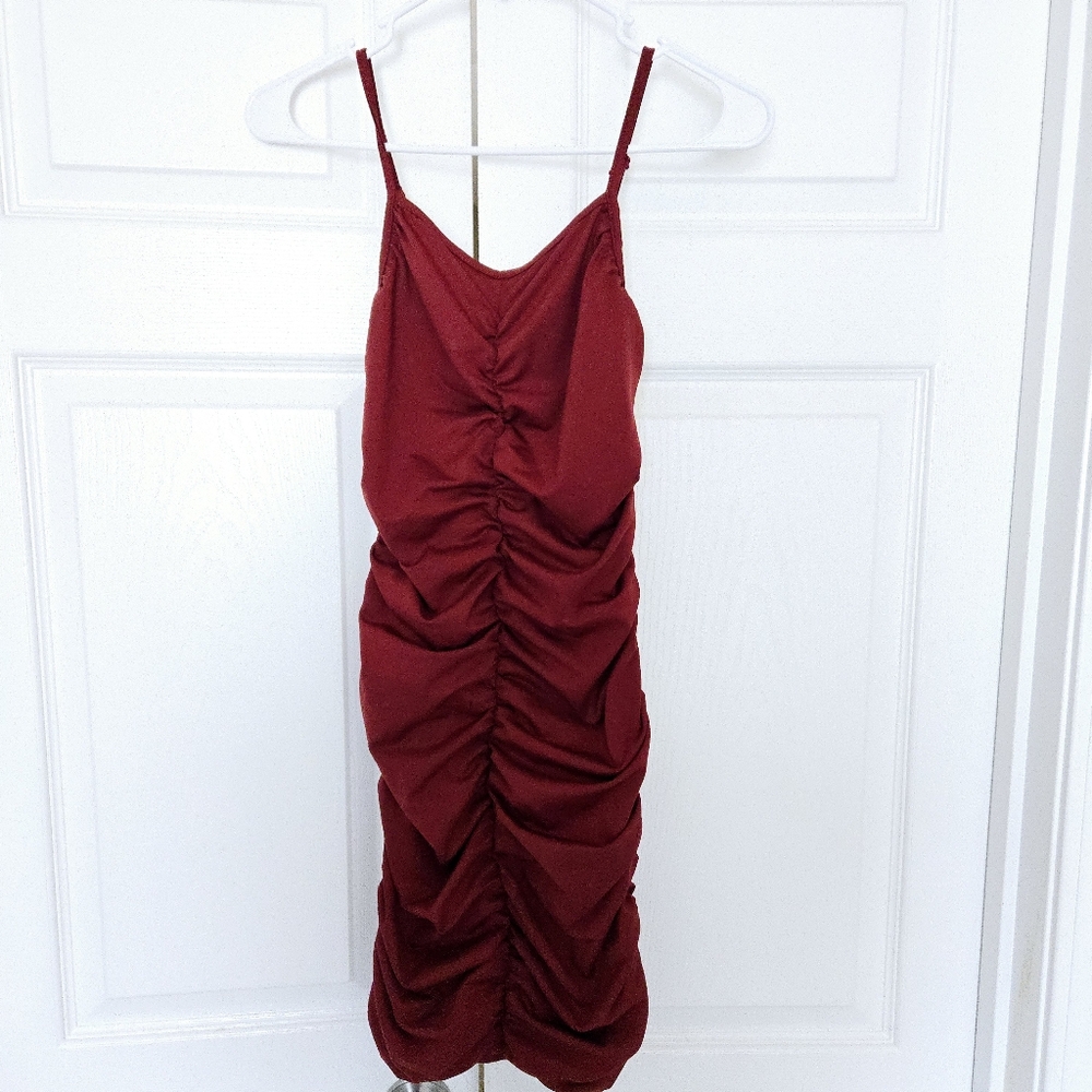 SweatyRocks Girls Juniors 14 Spaghetti Strap V Neck Ruched Wrap Dress Bodycon